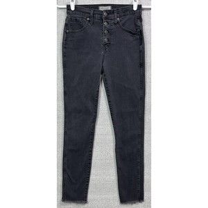 Madewell 10" High Rise Skinny Jeans 26 Denim Black Wash Stretch